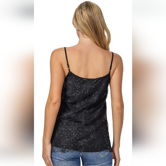 Women's Sequin Tank Tops Sleveless Sparkle Shimmer Camisole Cocktail Club Party - Picture 4 of 5